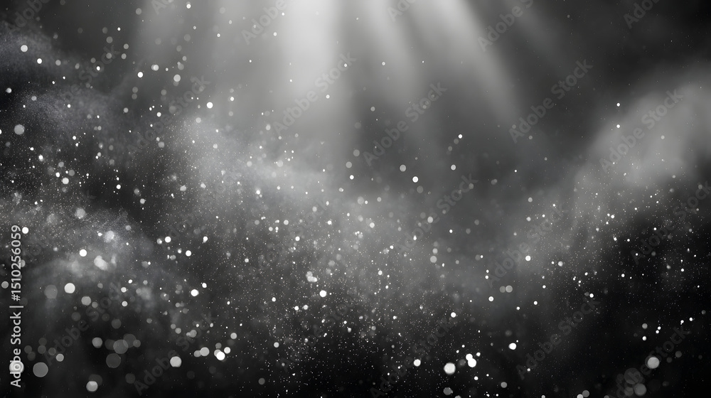 Poster celestial dust: a captivating artistic representation of sparkling particles suspended within lumino