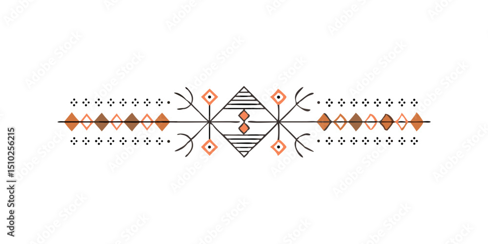 Poster modern line art divider with zigzag and geometric patterns