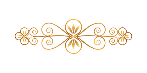 Elegant decorative divider with floral gold pattern design  