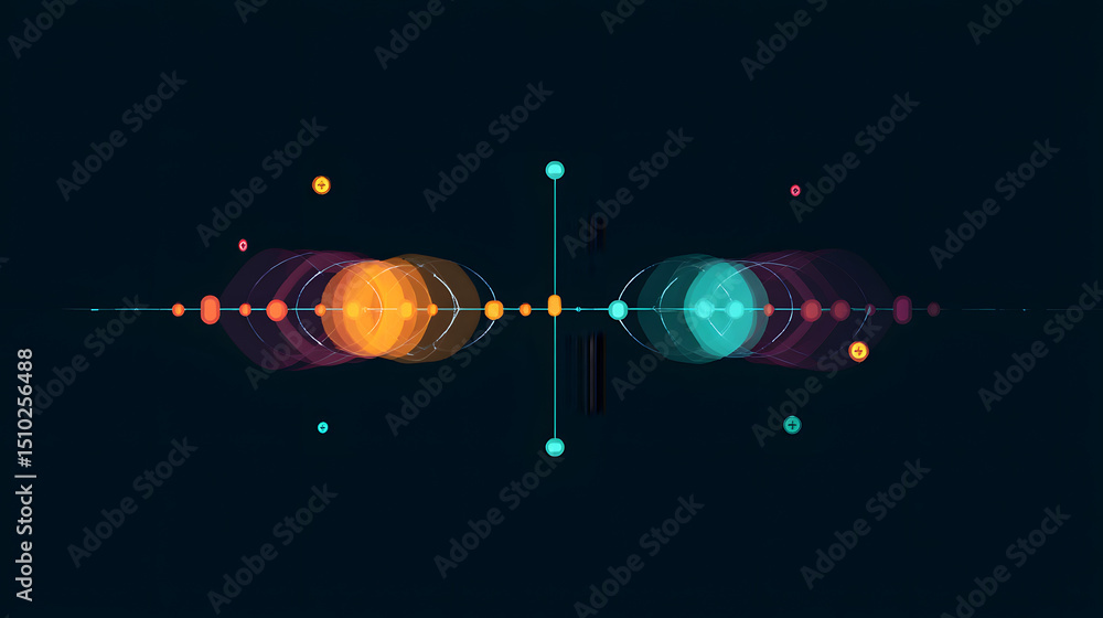 Poster abstract data visualization: an eye-catching display of abstract data visualization, featuring a sym