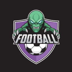 football club logo alien vector illustration design