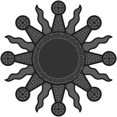 Fototapeta premium antique sun illustration; vintage solar depiction