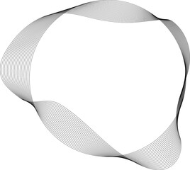 Circle line wavy in round frame. Concept technology, digital