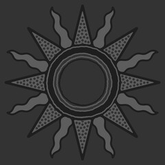 antique sun illustration; vintage solar depiction