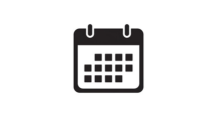 Minimalist Black Calendar Icon: Simple Appointment Scheduling Graphic