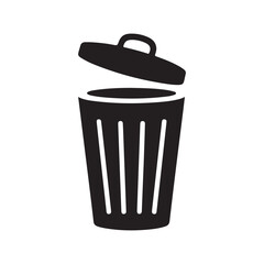 Trash Bin Icon Simple Black Vector Graphic Of Garbage Can