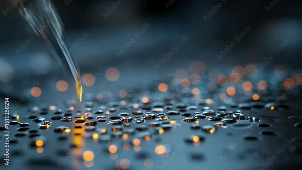 Poster advanced laser technology precisely illuminates a microvalve, generating a focused pattern of drople