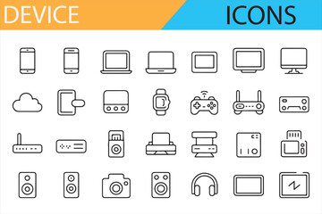 Icons for Portable Devices, Gadgets, and Digital Electronics

