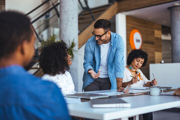 Team Collaborating in a Modern Office Setting with Creative Energy