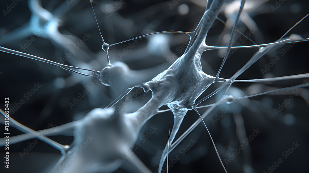 Poster neural network in focus: a striking, macro perspective of a neural network, showcasing the intricate