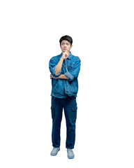 Fototapeta premium Young asian teen man posing on a PNG background 