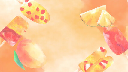 Yellow Orange Red Cute Watercolor Summer Wallpaper