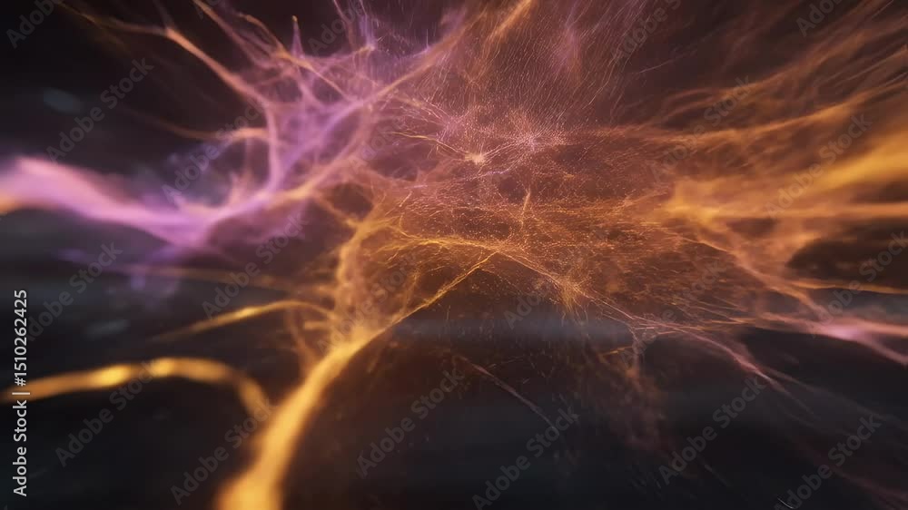 Aufkleber Advanced neural network algorithms analyzing complex data streams, revealing intricate digital pathways through mesmerizing glowing visualizations representing energy efficient processing