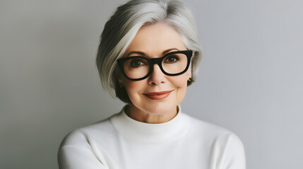 Fototapeta premium woman wearing glasses