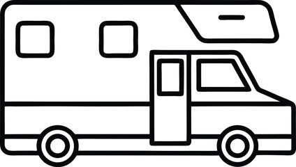 Minimalist RV Camper Vector – Independence Day Themed Art