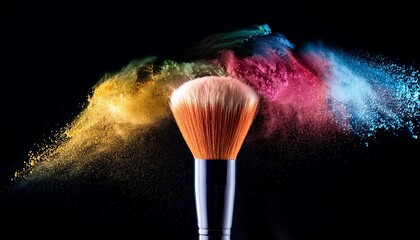 make up brushes on black