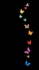 Butterflies on Dark, Vertical Border with Negative Space