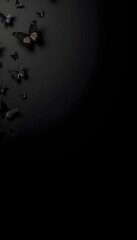 Butterflies on Dark, Vertical Border with Negative Space