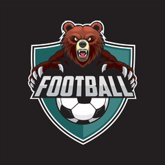 football club logo bear vector illustration design