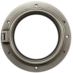 Circular porthole, metallic gray, detailed
