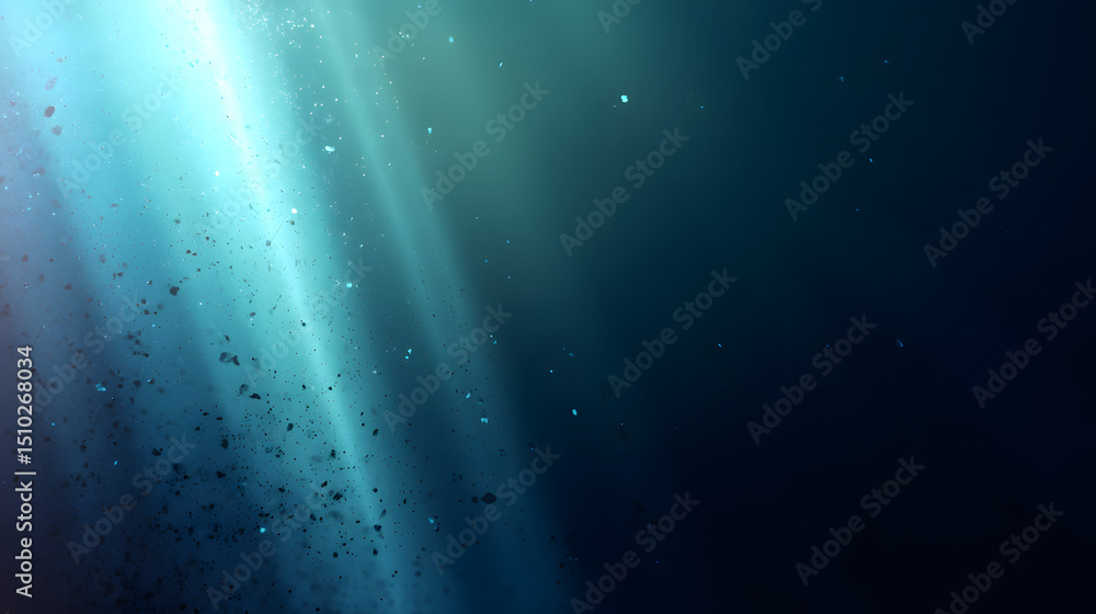 Poster underwater rays: dive into an ethereal underwater world, where the sunlight pierces through the dept