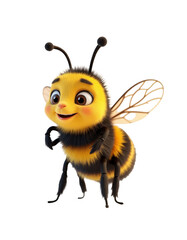 Friendly Cartoon Bee Standing Upright