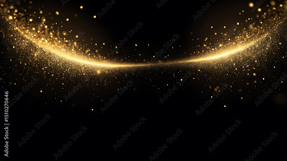 Poster golden light sparkle background with glowing particles and bokeh effects for design – ai