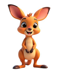 Happy Cartoon Kangaroo with Big Smile