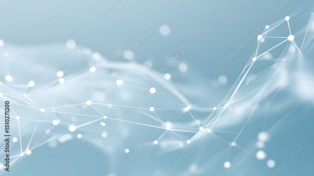 Poster digital web: a sleek and modern digital illustration, showing interconnected nodes and lines symboli