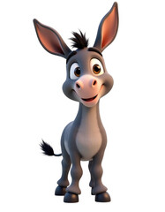 Friendly Cartoon Donkey Standing Upright