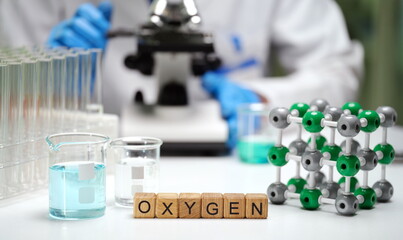 Conduct a detailed study of oxygen using lab equipment and molecular models in a research...