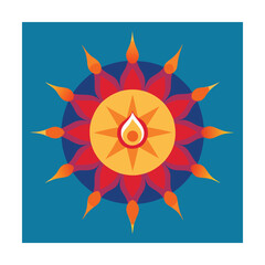 Vibrant and colorful floral rangoli design celebrating culture and festivities for decorative purposes