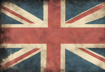 Vintage Union Jack Flag with Grunge Texture Effect