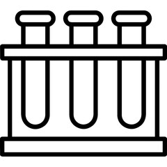 Minimalist test tube rack icon outline