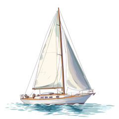 Fototapeta premium Professional Sailboat Vector Illustration for Nautical Designs and Seafaring Concepts