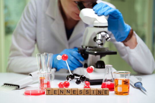 A dedicated scientist explores microscopic samples, showcasing essential research materials and chemical compounds - Powered by Adobe