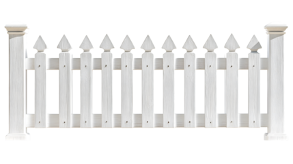 Wooden fence isolated on white. Enclosing structure. Ai Generated Images