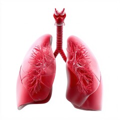 Anatomical Illustration of Human Lungs with Detailed Structure