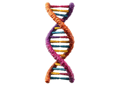 Vibrant colorful dna helix genetic code science biology, On Transparent Background