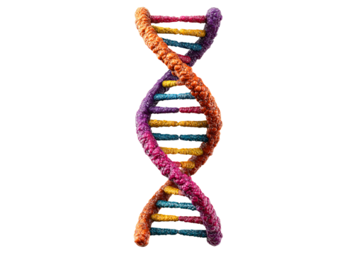 Vibrant colorful dna helix genetic code science biology, On Transparent Background