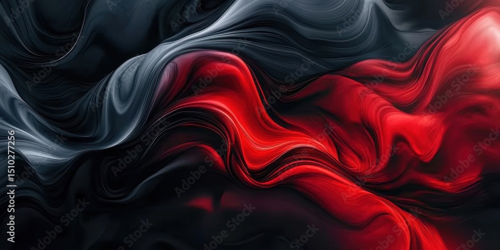 Poster abstract smoke in dark and red: captivating abstract composition showcasing a dynamic interplay of c