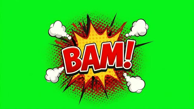 BAM! Comic book sound effect word for action or surprise