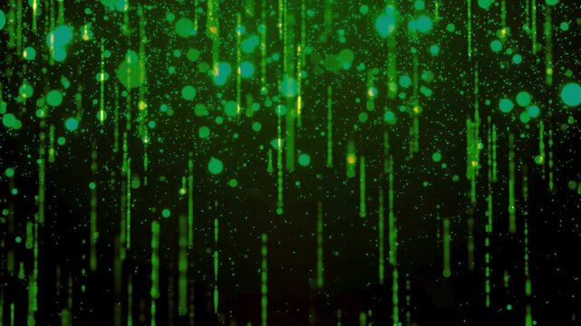 abstract green background with particles