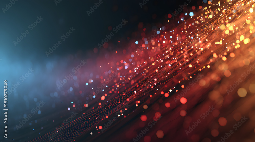 Poster digital abstract of light particles: an artistic digital composition of light particles, creating a 