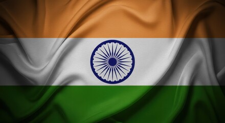 India's National Flag: A Close-Up View of the Tricolor and Ashoka Chakra