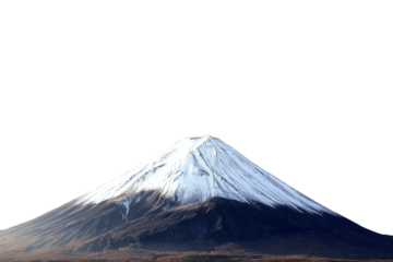 Mount Fuji mountain isolated on white, perfect for Asian landscapes and natural wonders content