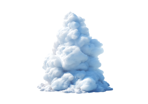 Isolated 3d render of a fluffy white cloud formation, On Transparent Background