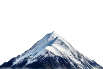 Majestic snowy peaks isolated on white, ideal for travel, exploration, and outdoor landscape themes