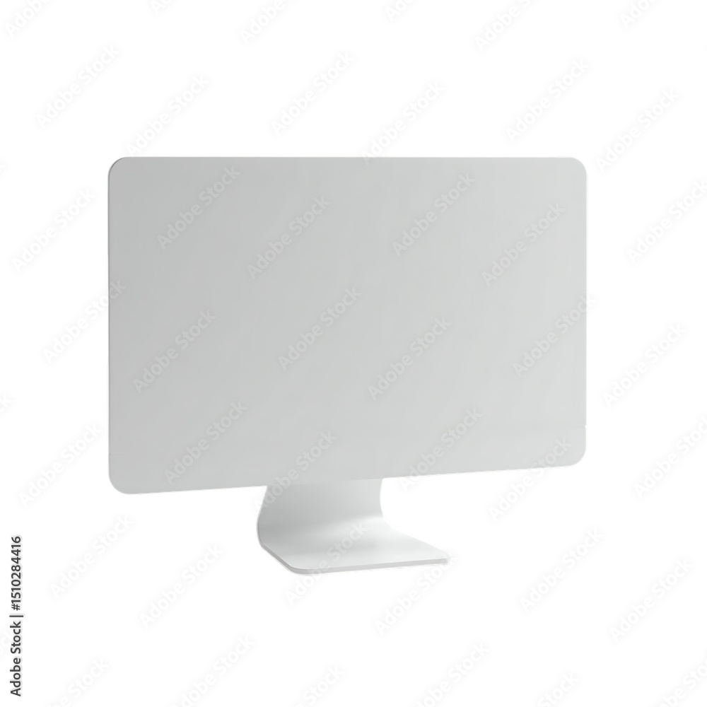 Poster computer monitor isolated on transparent background for design mockups