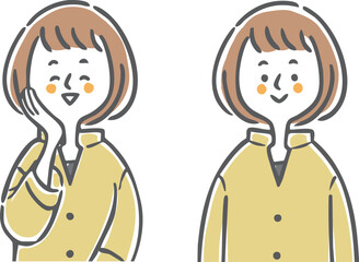 女性　上半身　ベクター
